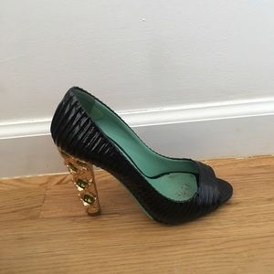Miu Miu Vernice Plisse Nero Heels